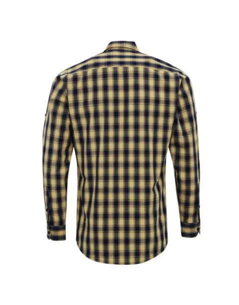  'MULLIGAN' CHECK - MEN'S LONG SLEEVE COTTON SHIRT - Premier Camel Navy