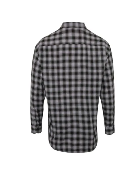  'MULLIGAN' CHECK - MEN'S LONG SLEEVE COTTON SHIRT - Premier Steel Black