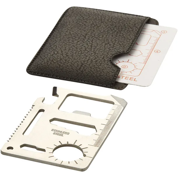 Saki 15-function pocket tool card - Bullet Silver Crna