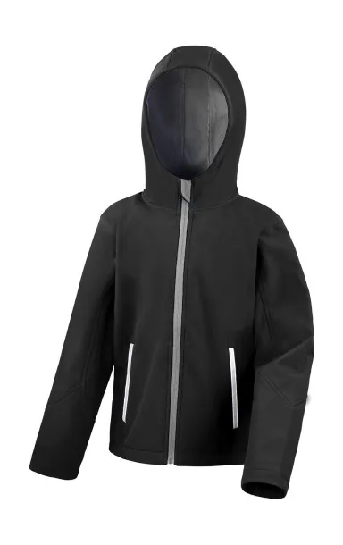  Kids TX Performance Hooded Softshell Jacket - Result Core Black Siva