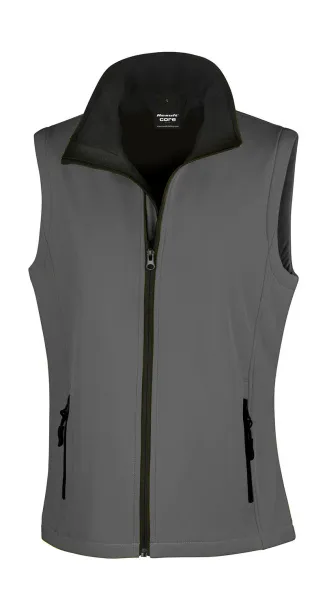  Women's Printable Softshell Bodywarmer - Result Core Ugljen Black