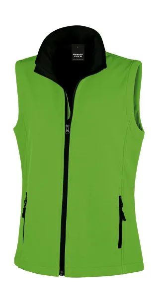  Women's Printable Softshell Bodywarmer - Result Core Vivid Green Black