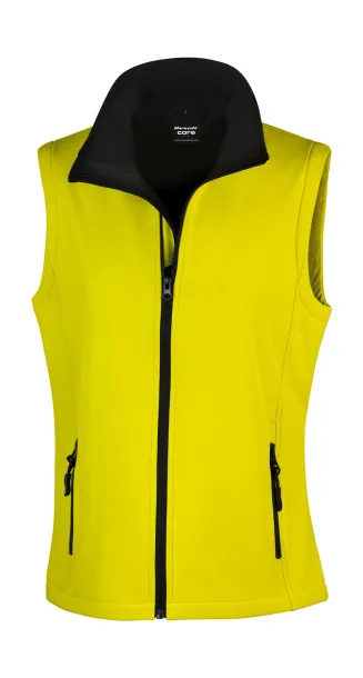  Ženski softshell prsluk pogodan za print - Result Core Yellow Crna