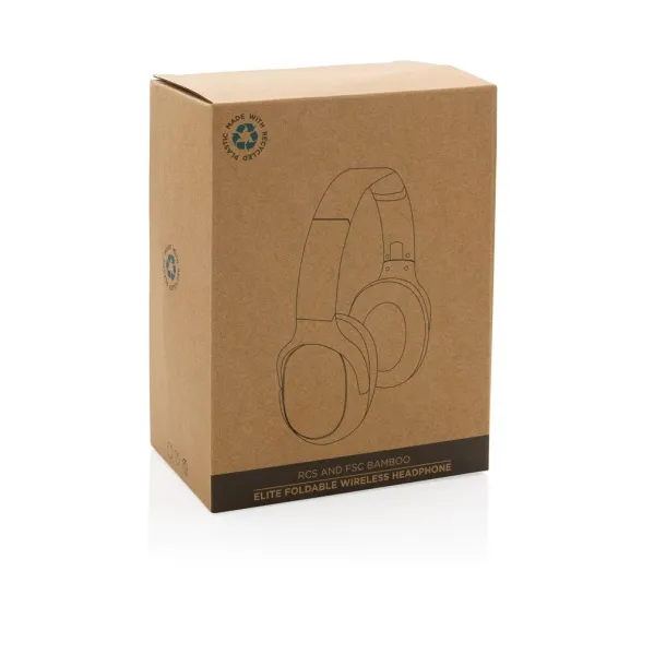  RCS and FSC® bamboo Elite Foldable wireless headphone - XD Collection Black 