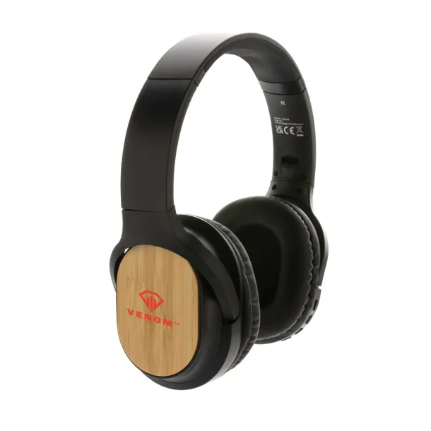  RCS and FSC® bamboo Elite Foldable wireless headphone - XD Collection Black 