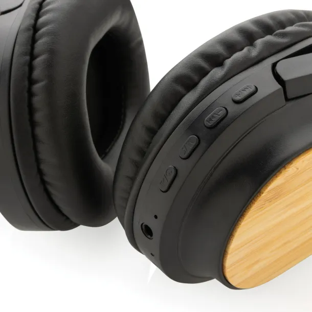  RCS and FSC® bamboo Elite Foldable wireless headphone - XD Collection Black 