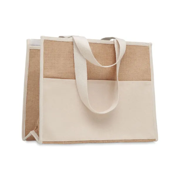 CAMPO DE GELI Jute and canvas cooler bag Beige