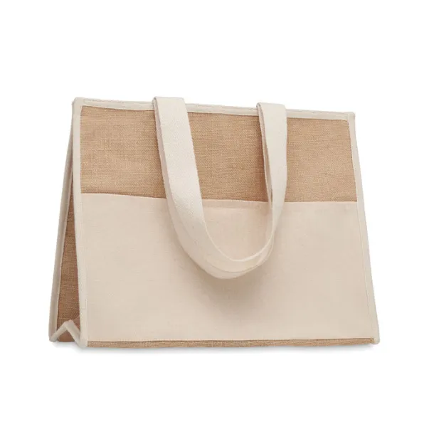 CAMPO DE GELI Jute and canvas cooler bag Beige