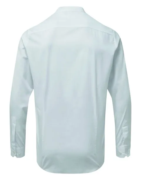  BANDED COLLAR 'GRANDAD' LONG SLEEVE SHIRT - Premier White