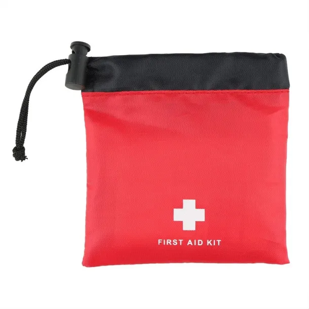  First aid kit in pouch, 10 pcs red