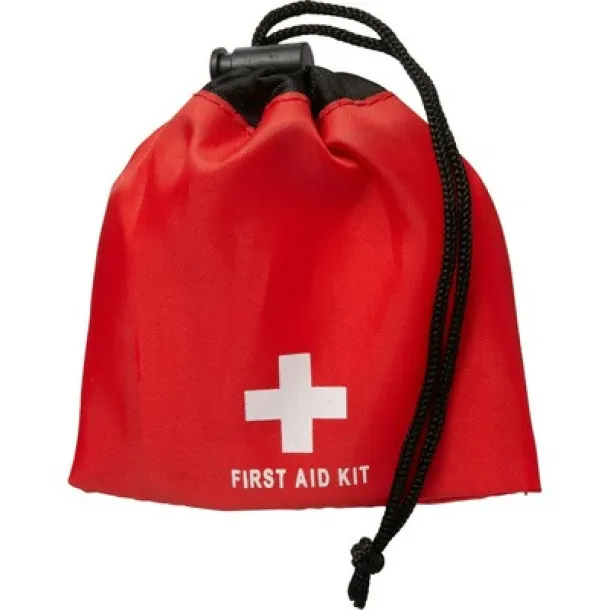  First aid kit in pouch, 10 pcs red