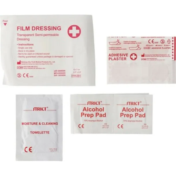  First aid kit in pouch, 10 pcs Crvena