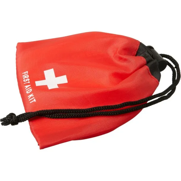  First aid kit in pouch, 10 pcs red