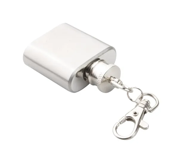 Norge keyring with hip flask Silver