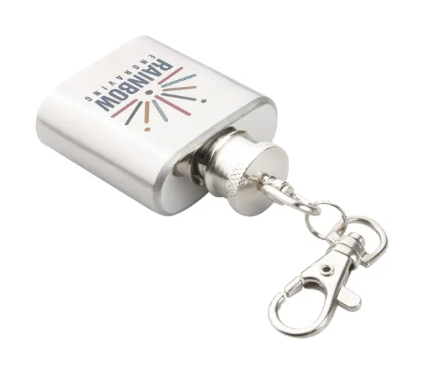 Norge keyring with hip flask Silver