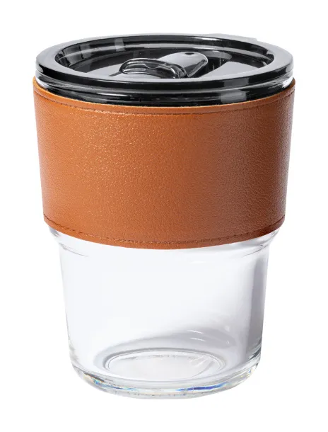 Teils glass travel mug Transparent Brown