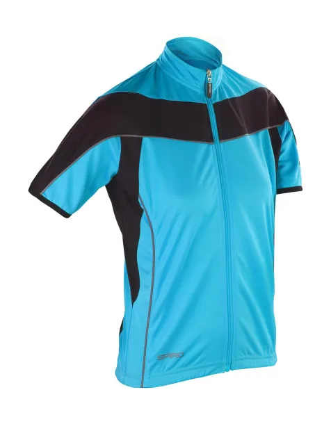  Ladies' Bike Full Zip Top - Spiro Aqua Black