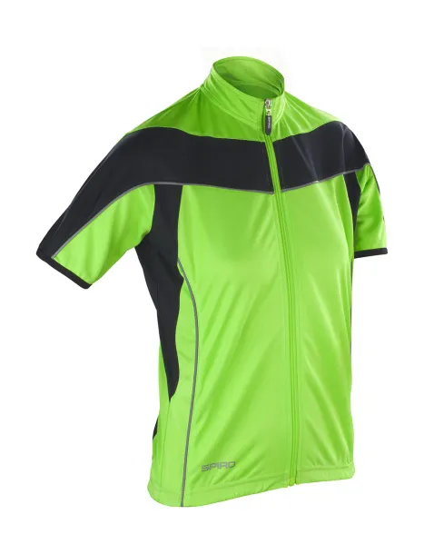  Ladies' Bike Full Zip Top - Spiro Neon Lime Black