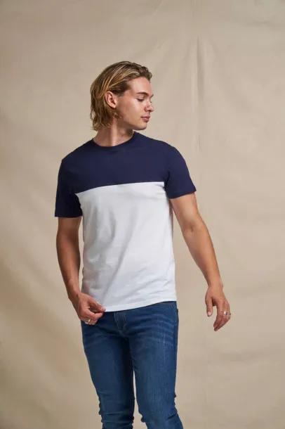 COLOUR BLOCK T - Just Ts White Oxford Navy