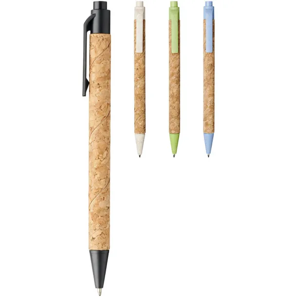 Midar cork and wheat straw ballpoint pen Natural Solid black