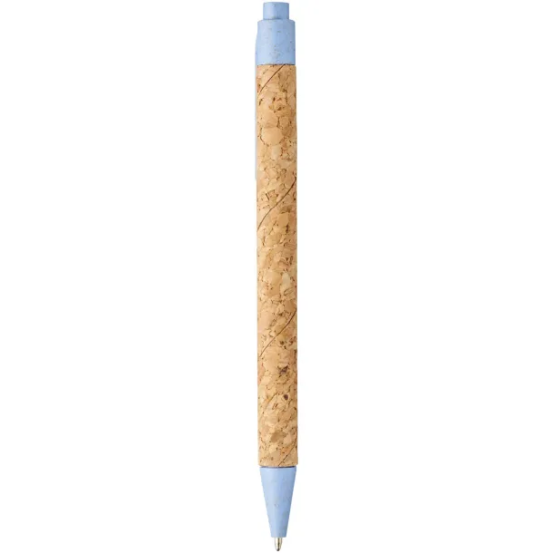 Midar cork and wheat straw ballpoint pen Natural Light blue