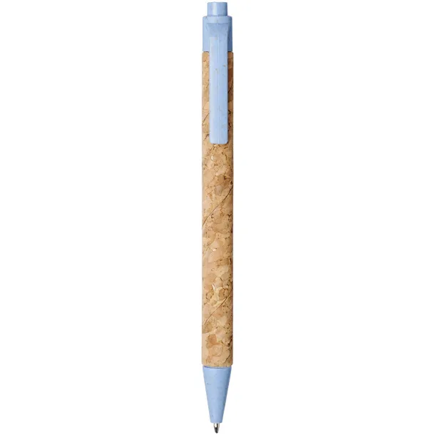 Midar cork and wheat straw ballpoint pen Natural Light blue