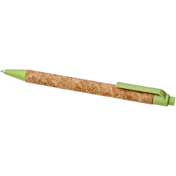 Midar cork and wheat straw ballpoint pen Natural Apple Green