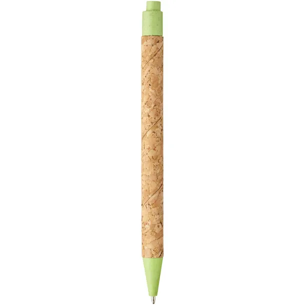 Midar cork and wheat straw ballpoint pen Natural Apple Green