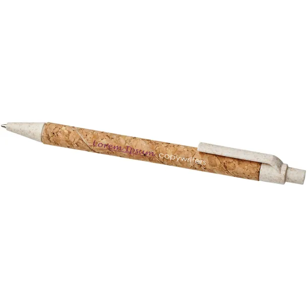 Midar cork and wheat straw ballpoint pen Natural Cream