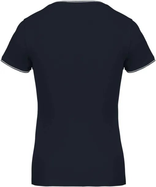  LADIES' PIQUÉ KNIT V-NECK T-SHIRT - 170 g/m² - Kariban Navy Light Grey