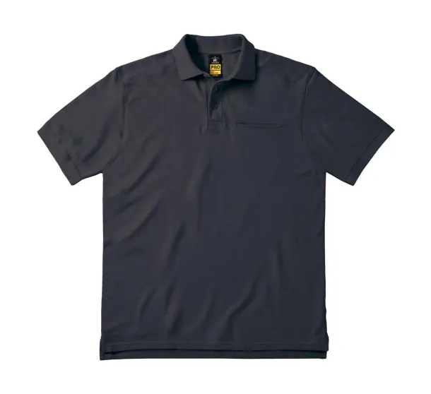  Skill Pro Workwear Pocket Polo - B&C Pro Tamno siva