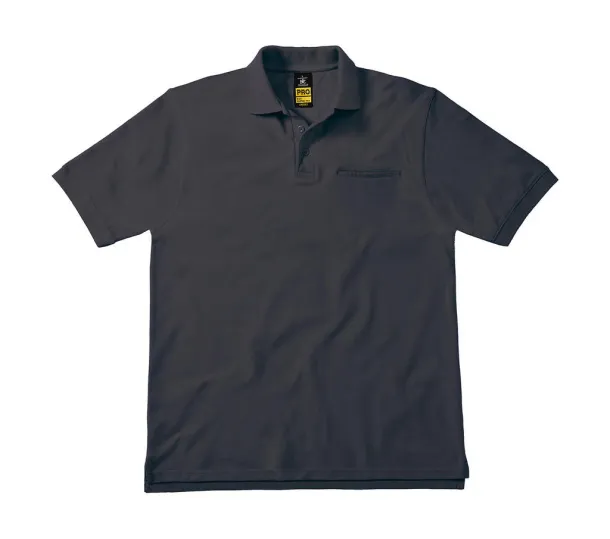  Muška radna polo majica s džepom, 200 g/m² - B&C Pro Tamno siva