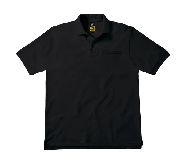  Muška radna polo majica s džepom, 200 g/m² - B&C Pro Crna
