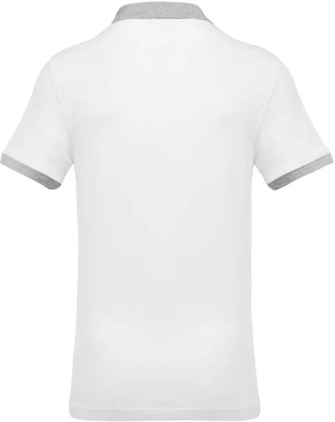  Muška dvobojna polo majica kratkih rukava, 180 g/m2 - Kariban Bijela Oxford Grey