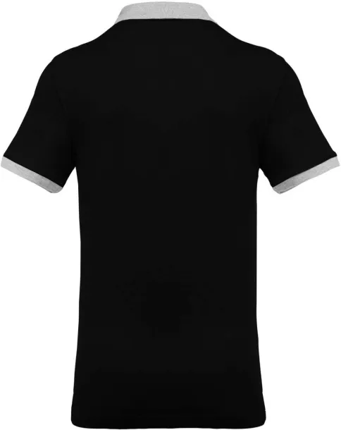  Muška dvobojna polo majica kratkih rukava, 180 g/m2 - Kariban Crna Oxford Grey