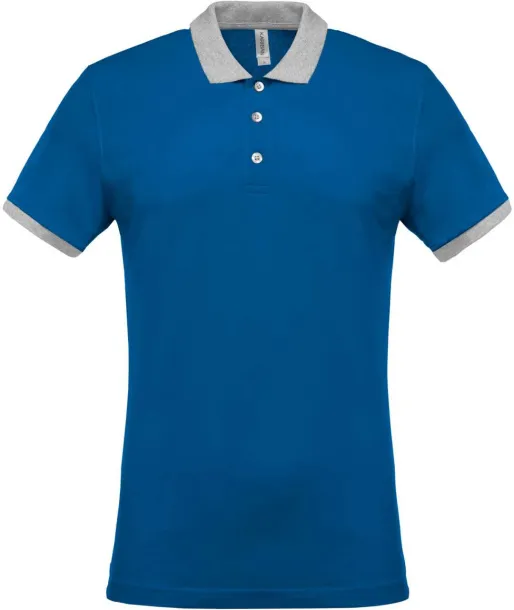  MEN'S TWO-TONE PIQUÉ POLO SHIRT - Kariban Light Royal Blue Oxford Grey