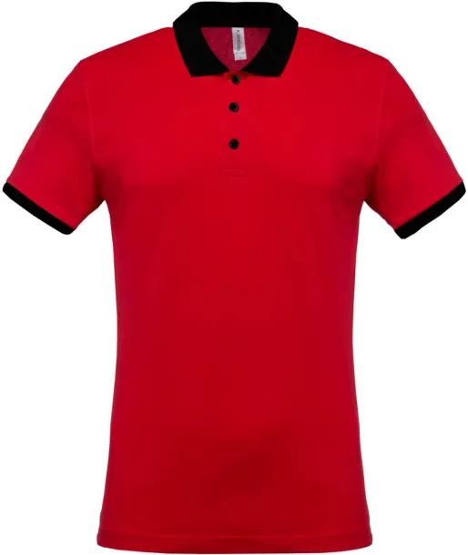  MEN'S TWO-TONE PIQUÉ POLO SHIRT - Kariban Red Black