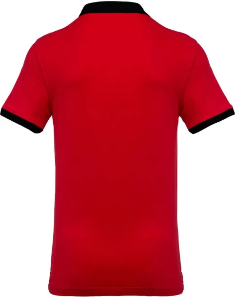  MEN'S TWO-TONE PIQUÉ POLO SHIRT - Kariban Red Black