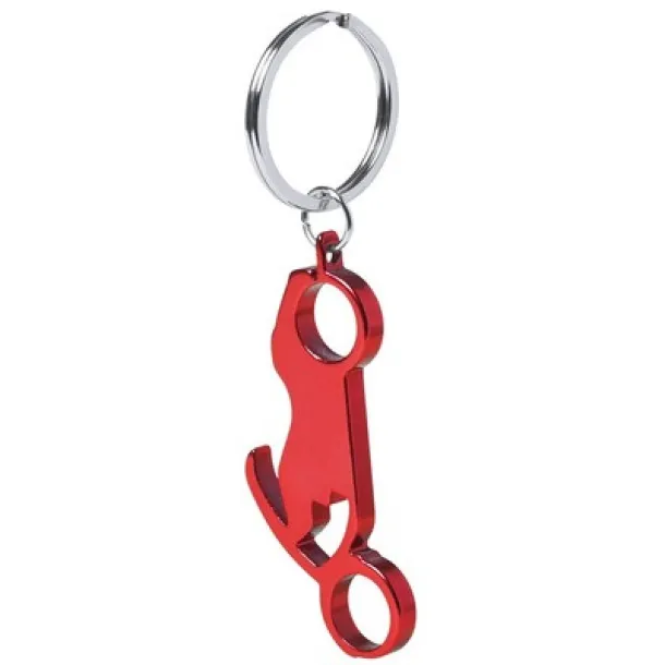  Keyring, bottle opener "motorcycle" red