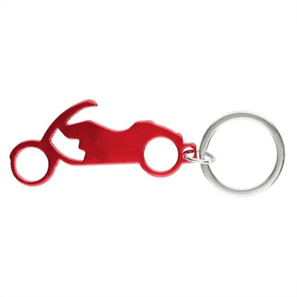  Keyring, bottle opener "motorcycle" red