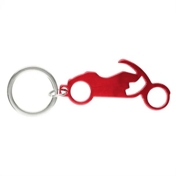  Keyring, bottle opener "motorcycle" red