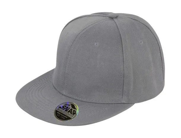  Bronx Original Flat Peak Snap Back Cap - Result Headwear Heather Grey