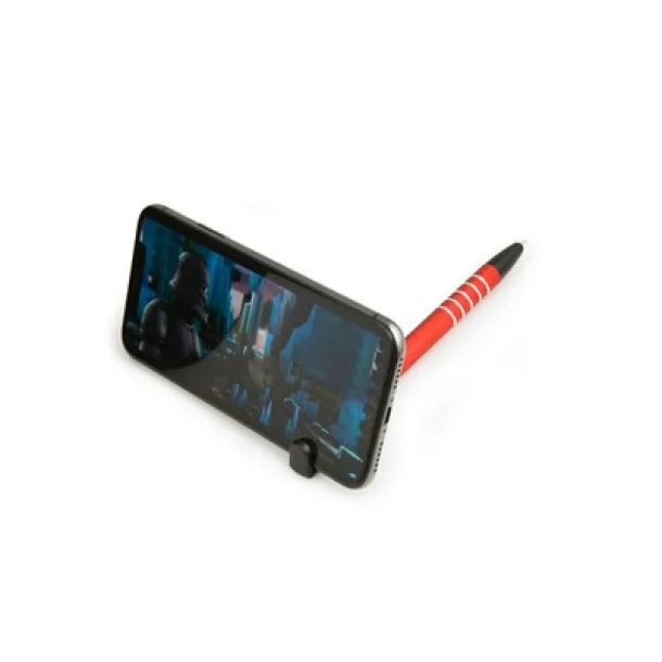  Ball pen, touch pen, phone stand red