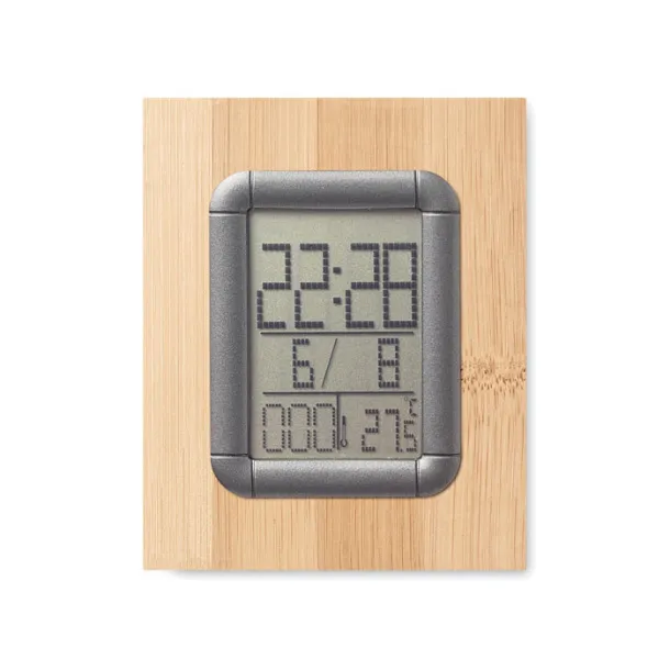 MANILA Bamboo penholder and LCD clock Wood