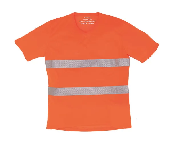  Fluorescentna kratka majica s V-izrezom, 130 g/m² - Yoko Fluo Orange