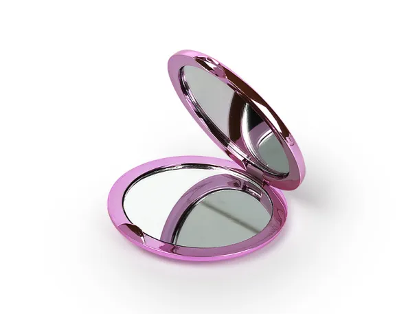 BLUSH shiny round metal mirror Roza