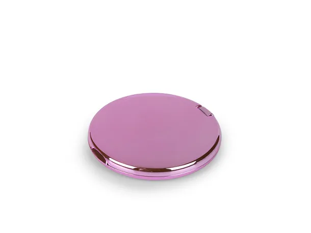 BLUSH shiny round metal mirror Roza