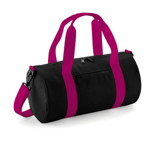  Mini valjkasta torba - Bagbase Crna Fuchsia