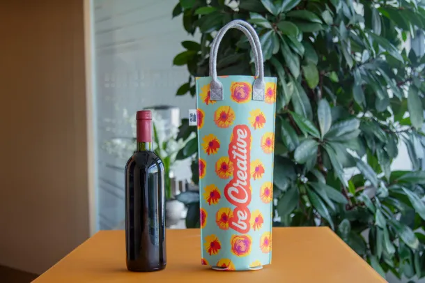 CreaFelt Vino custom RPET wine bag White Grey