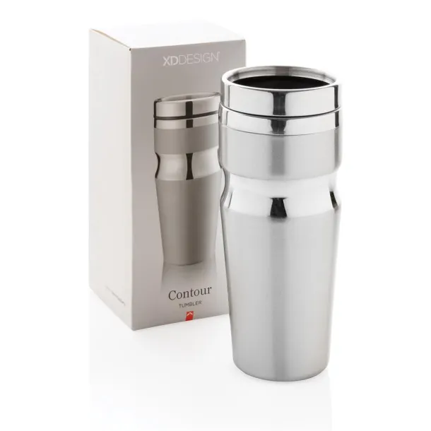  Contour šalica bez drške, 350 ml - XD Design Siva Srebrna